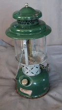 Vtg 1960 Coleman 220E Dual Mantle Green Gas Camping Lantern Sunshine of The Nigh