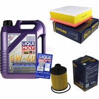 Inspektionskit Filter Liqui Moly ÖL 5L 5W-40 FüR Opel Corsa D Meriva B Fiat