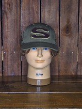 Vintage Stüssy Chenille S Strapback Hat Made in USA Army Green