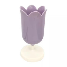 1-Pc Purple Tulip Plastic Pen Holder Cute Desktop Organizer for Pens Pencils Mak