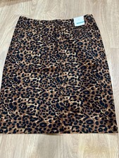 Old Navy Jupe Leopard Pencil Skirt With Back Slit Sz 14