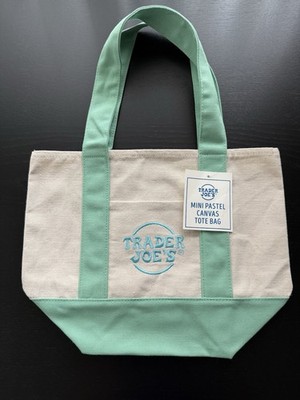 Trader Joe's Mini Pastel Tote Bag in  Mint Green