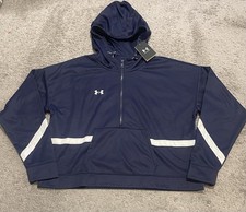 Under Armour Fleece Hoodie UA Storm 1/2 Zip Navy Blue Womens XXL 1376890 NWT 80