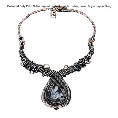 Valentines Deal Copper Chrysanthemum Gemstone Valentine's Day Chain Necklace