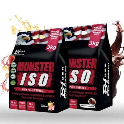 2x Monster ISO Whey Protein 6KG Eiweiß Fitness Ban-Erd-Schoko Black Hammer USA