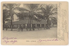 Postcard Belgian Congo, Boma, Le Marche