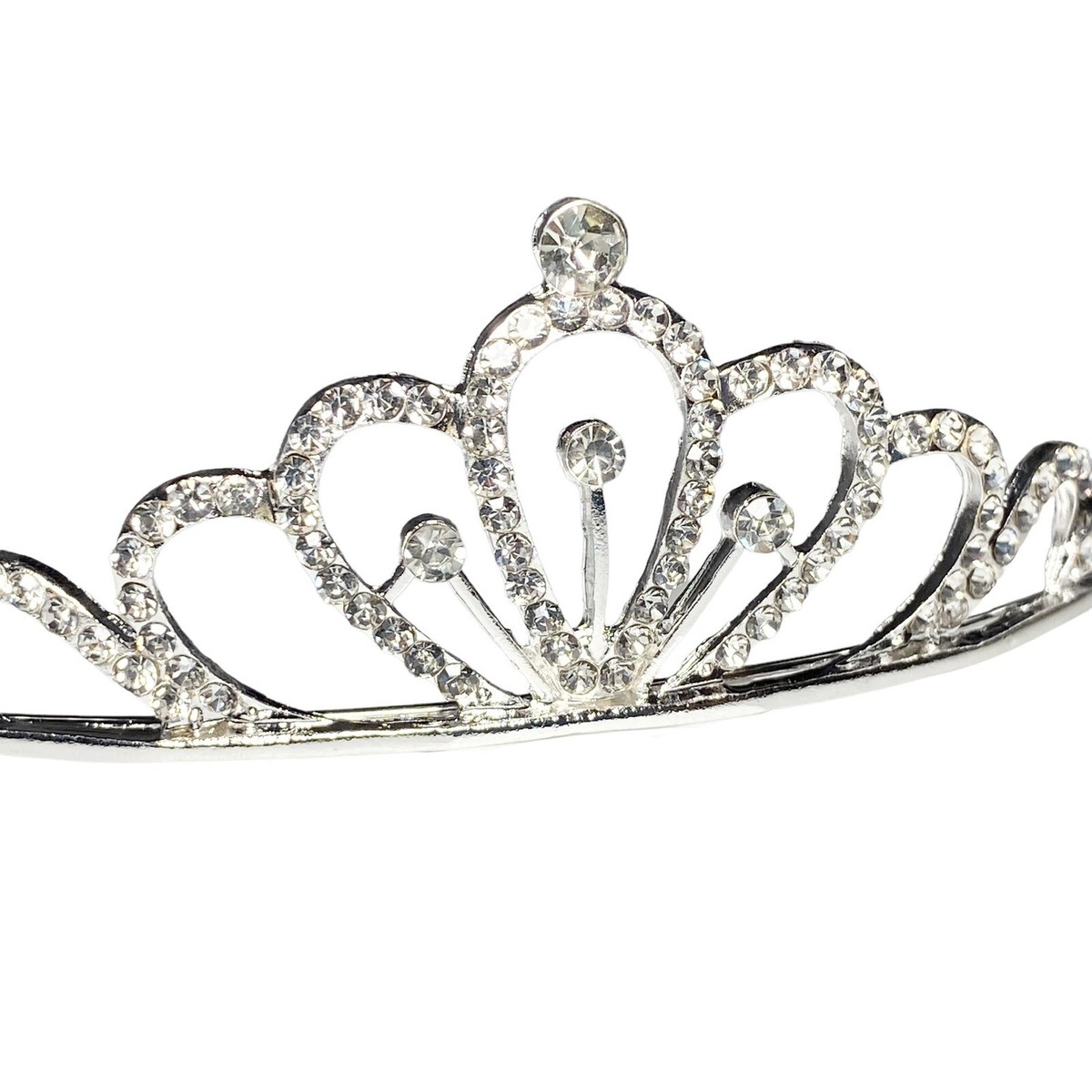 NEW B Tiara One Size Costume Clear Jeweled Silver Halloween