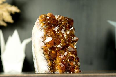 Small Natural Hgh-Grade Citrine Cluster with Madeira Citrine Druzy