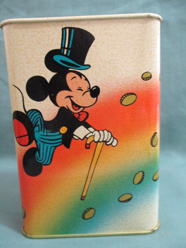 Vintage - Disney Hallmark Mickey Mouse Club Tin Coin Bank "Mousekabank" - Picture 3 of 6