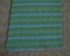 Luvable Friends Blue Yellow White Stripes Baby Receiving Blanket Flannel Lovey