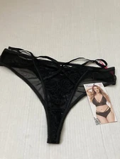 🌼 Seven 'til Midnight  Lace Thong Black  with Strappy Details Size IX/2X