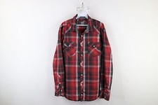 Buckle BKE Mens Large Standard Fit Thick Stitch Snap Button Western Shirt Plaid