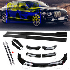 For Bentley Flying Spur Front Bumper Lip Spoiler Splitter Glossy Black Body Kit