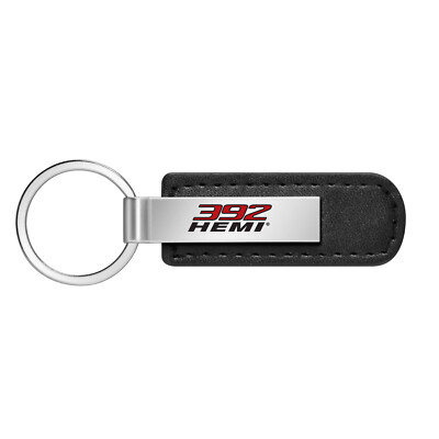 392 HEMI Silver Metal Black PU Leather Strap Key Chain for Challenger Charger