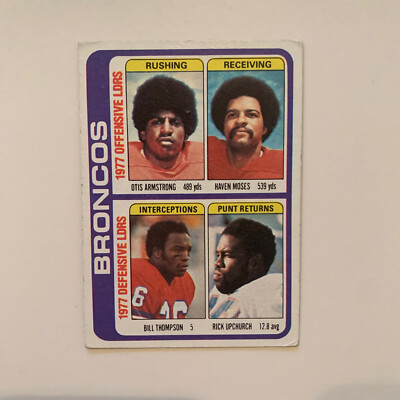 1978 Topps Football # 508 Denver Broncos Team Checklist NFL Clean Unmarked