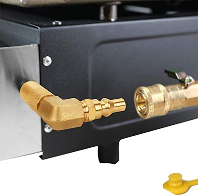 Joywayus 6,35 Mm Niederdruck-Adapter Für Blackstone Tischgrill – 90° Winkel, Messing, Für Wohnmobil-Anschluss