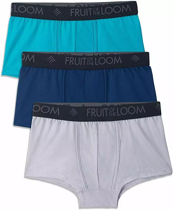 Fruit of the Loom Men's Breathable Cooling Cotton Short Leg Boxer Briefs 3- Pack