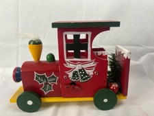 WOODEN NOEL MUSICAL LOCOMOTIVE Train plays Santa Claus is Coming to Town "1986"