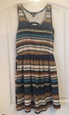 BCX Multi-Color Sleeveless Dress Partial Open Back Size Medium