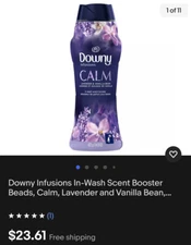Downy Infusions In-Wash Scent Booster Beads, Calm, Lavender & Vanilla Bean 14.8