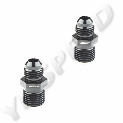2PCS -6AN AN-6 To M16x1.5 (mm) Metric Straight Flare Male Fitting Adapter Black