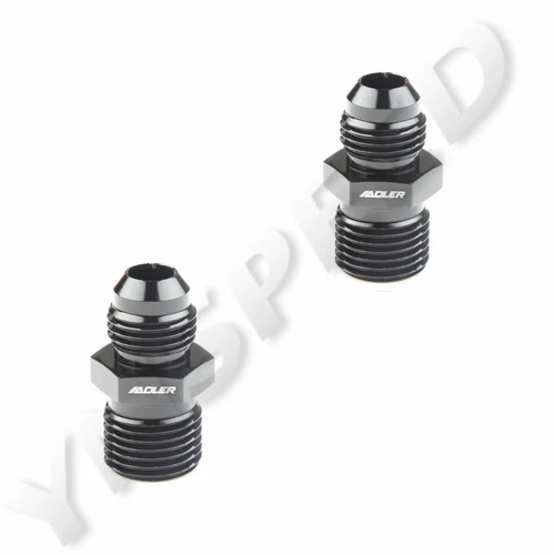 2PCS -6AN AN-6 To M16x1.5 (mm) Metric Straight Flare Male Fitting Adapter Black