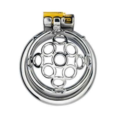 Hollow Chastity Device Locks Short Sissy Men's Metal Chastity Cage Rings