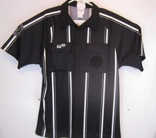 Official Sports Black Soccer Referee Short Sleeve Jersey Shirt - Size Medium
