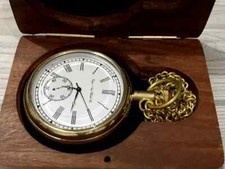 Antique Brass watch elgin pocket Collectible Brass Pocket Watch Gift