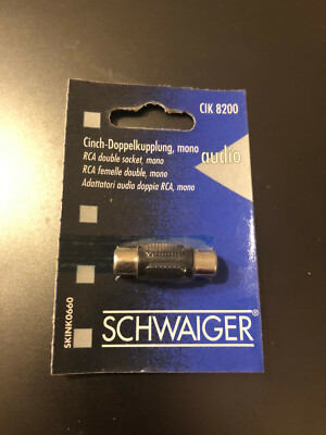 SCHWAIGER Doppelkupplung Cinch Kupplung Adapter Buchse-Buchse CIK 8200 NEU OVP
