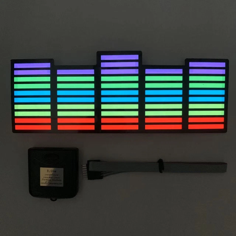 Color Sound Activated Glow Panel Electric Marker Light Car Windshield Sticker - Image 3 of 4