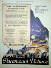 Original 1923 Ad for Paramount Pictures