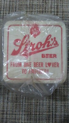 100pc STROH'S STROH'S Light Beer 2-sided Cardboard Vintage Bar Brewery Coasters
