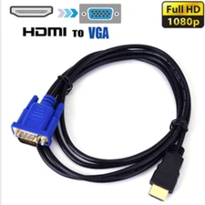 6FT HD 1080P High Speed Male HDMI to VGA Cable Connector Adapter For DVD HDTV PC