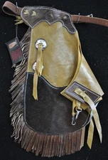 Custom Made Leather Kid's Chinks/Cowhide 7/8/Quick Ship Made in USA