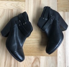 Rag Bone Women s Harrow Black Leather Ankle Booties Boots Size EUR 37 US 7