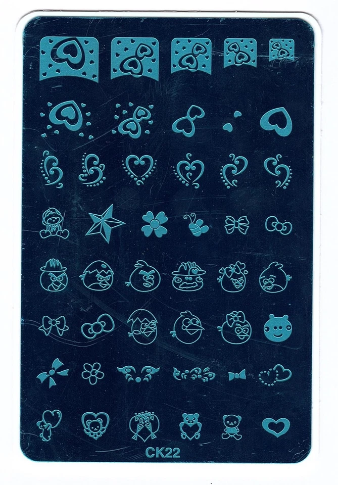 Arte en Uñas Estampado Amor Corazón Mani Pedi Plantilla Plantilla Estampador Raspador Kit CK22 Foto 2 de 4