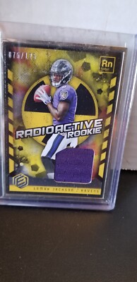 LAMAR JACKSON 2018 ELEMENTS RADIOACTIVE ROOKIE GOLD 75/125 Gold Trim