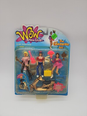 Vintage WOW Action Girls The Glamour Set 3 Figures & Accessories  LANARD!