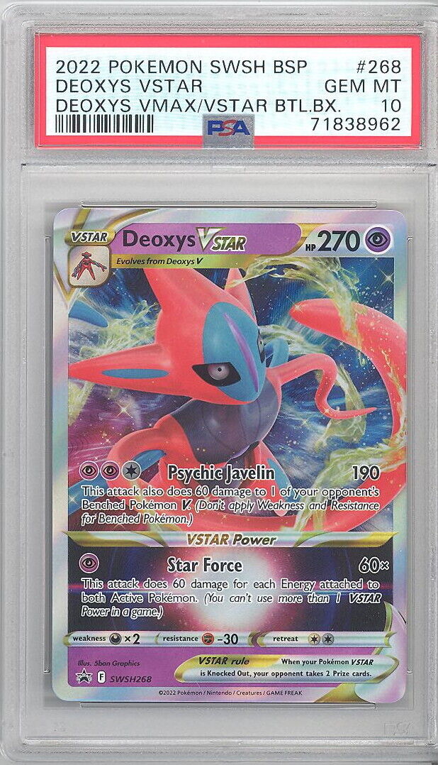 PSA 10 - Pokemon Card Promo #SWSH268 - DEOXYS VSTAR (holo-foil) - GEM MINT