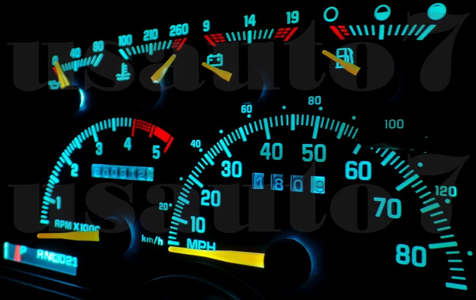 NEW Dash Gauge Aqua Blue LED LIGHTS KIT Fit 82-94 Chevy S10 Truck Analog Cluster Foto 4 de 4