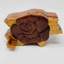 Two Tone Rose - Handcrafted Wooden Puzzle Box with Secret Compartment