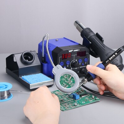 WEP Digital Soldering Station 2-in-1 Hot Air Rework Station Lamp Complete Kit