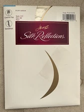 Silk Reflections Pantyhose Pearl White AB Control Top Sandalfoot