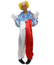 Men's Dammy The Clown Costume Jumpsuit Latex Mask Scary Halloween Circus HC-474