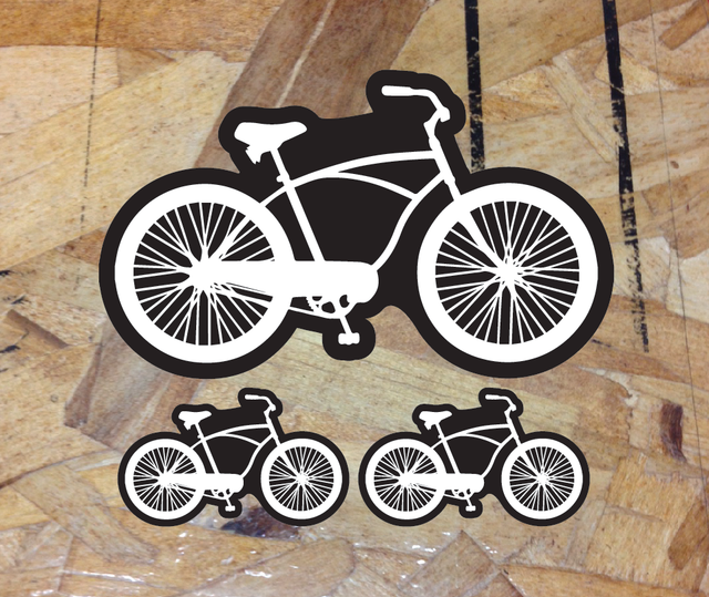Black/White Vintage Style Cruiser Bike Sticker Decal Graphic Bicycle 3