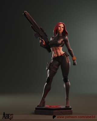 Black Widow Figur !!!BEMALT!!! -Fan Art-3D Druck- Maßstab 1:6