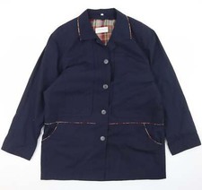 Compliments Womens Blue Jacket Size 14 Button