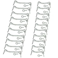 20 Sets Zinc Plated Wire Gate Hook and Eye Cabin Latch w/ Spring Lock Farm Barn