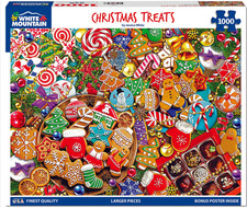 Christmas Treats White Mountain 1000pc Puzzle New Sealed  Poster Sugar Cookies